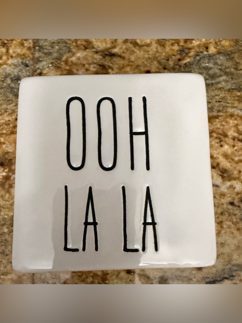OOH LA LA White Ceramic plaque